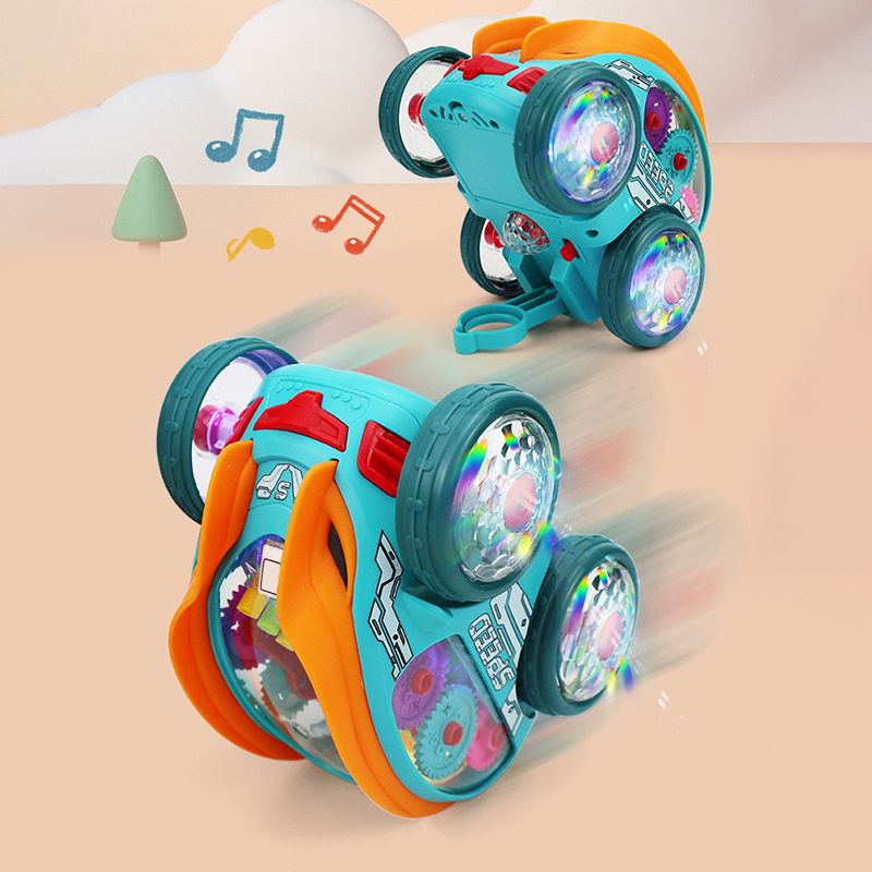 đDynamic Gear-Powered Car with LED Lights and Music