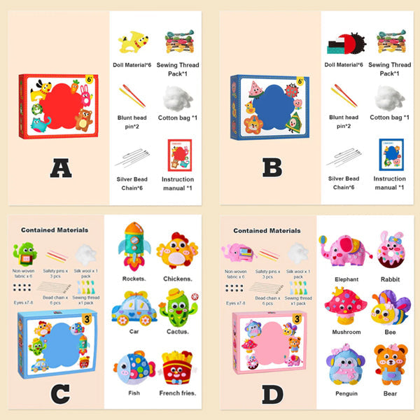 【✨Kézzel készített DIY】🧸DIY varrókészlet gyerekeknek