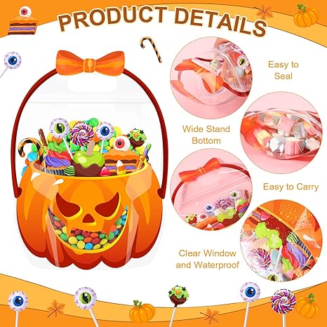 đ LAST DAY PROMOTION - 50%OFF đ„ Halloween Favor Bags Transparent Pumpkin Sealed Pouchesđ