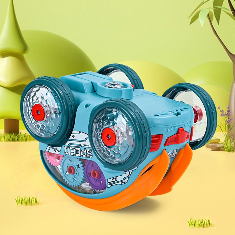 đDynamic Gear-Powered Car with LED Lights and Music