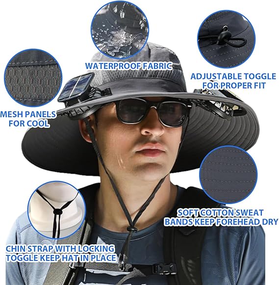 ☀2025 Új ultrakönnyű Solar Fan Sun Hat - Könnyebb, mint egy baseball! ⚾(Csak 11oz)
