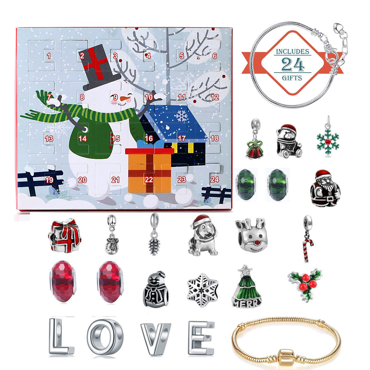 🎅 DIY 24 napos karácsonyi visszaszámláló naptár karkötő szett