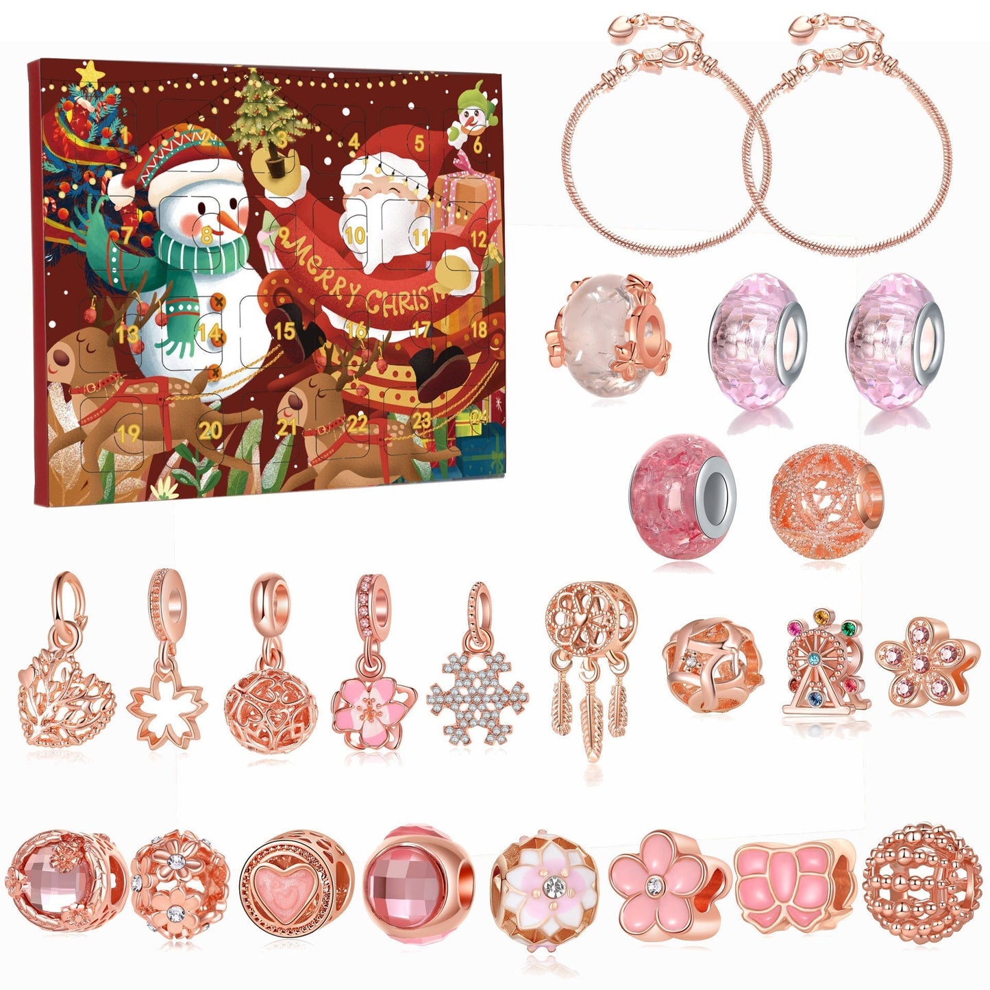 🎅 DIY 24 napos karácsonyi visszaszámláló naptár karkötő szett