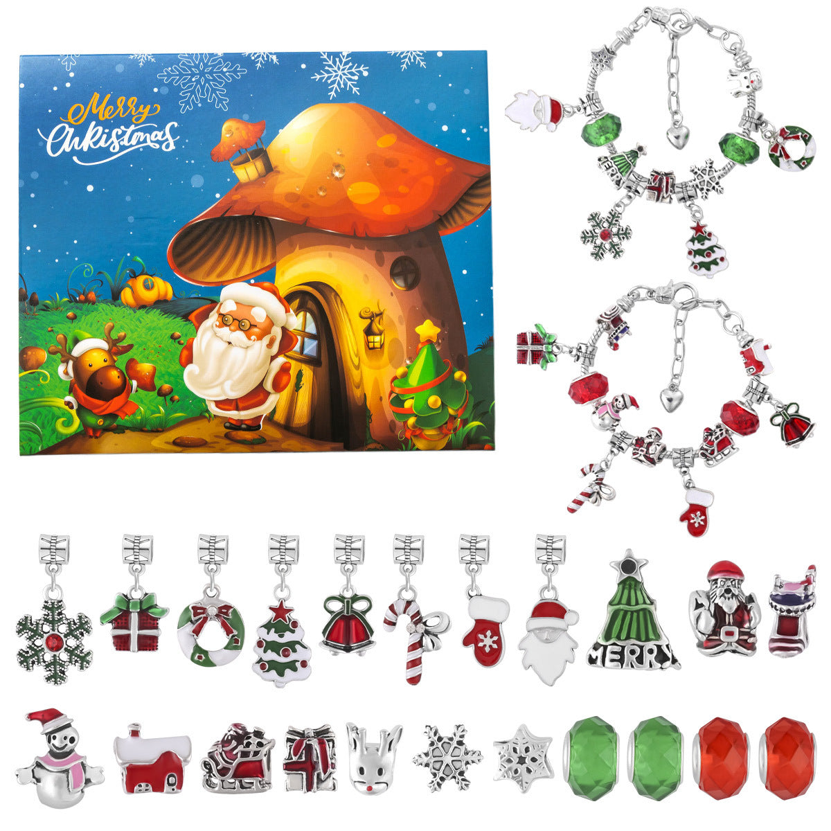 🎅 DIY 24 napos karácsonyi visszaszámláló naptár karkötő szett