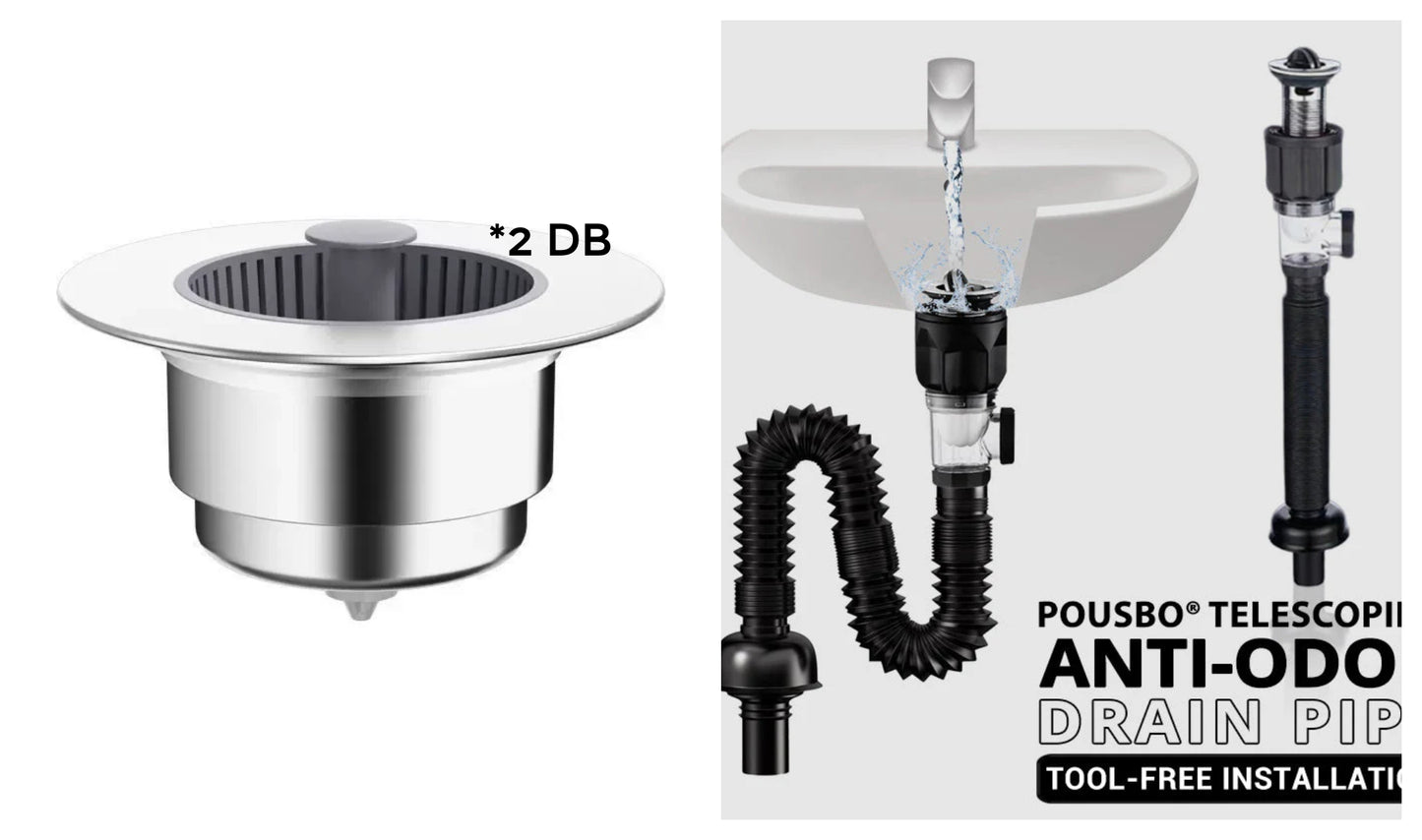 【✨ 1 + 1 ingyenes】Kihúzható mosogató dugó szűrővel