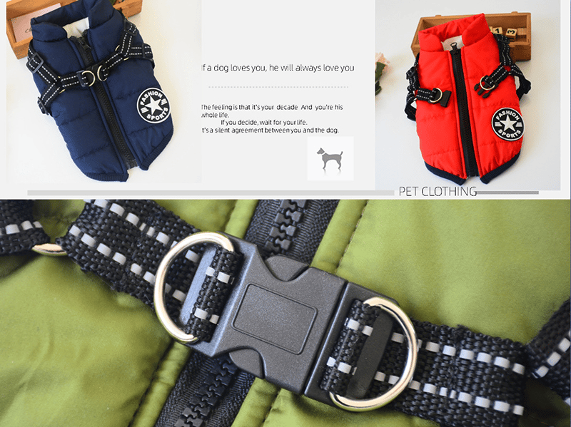🔥Hot Sale -50% OFF🔥 3 in 1 Winter Waterproof Warm Dog Jacket With Built-in Harness