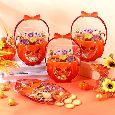 đ LAST DAY PROMOTION - 50%OFF đ„ Halloween Favor Bags Transparent Pumpkin Sealed Pouchesđ