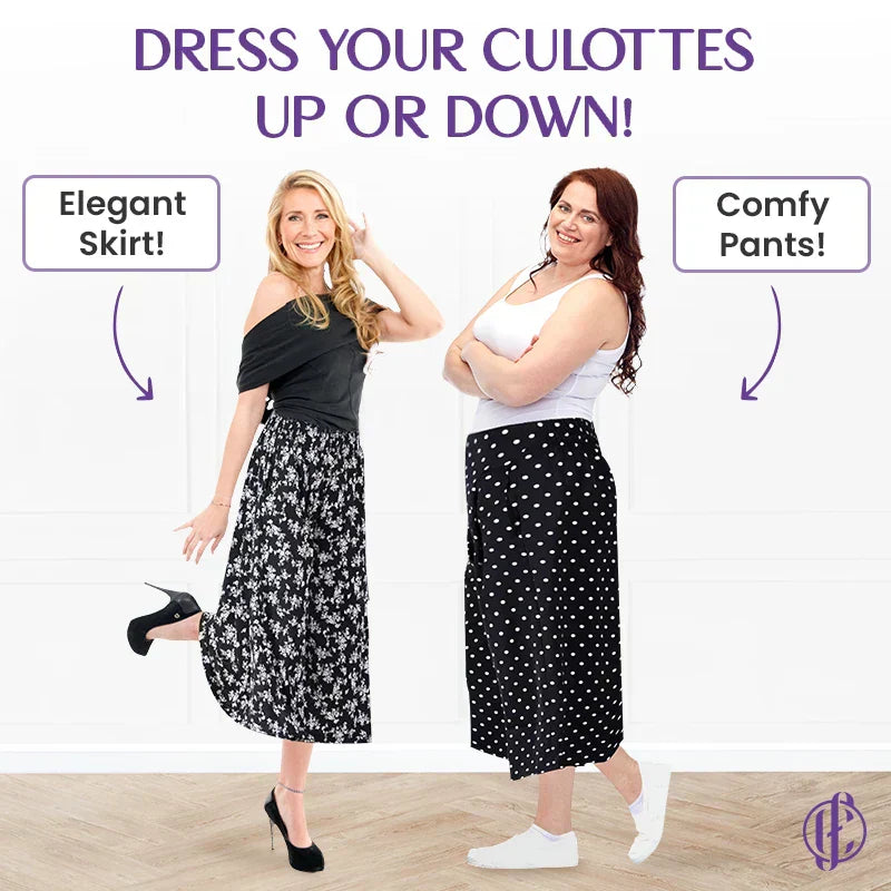 đ„NĆi magas elasztikus derĂ©k pliszĂrozott sifon szĂ©les lĂĄbĂș Culottes