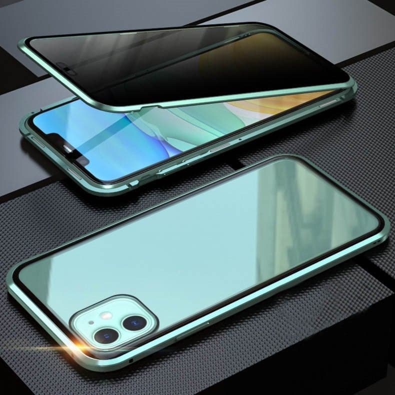 IPhone tok mágneses király Apple Peep Proof kétoldalas üveg fém mágneses védőtok