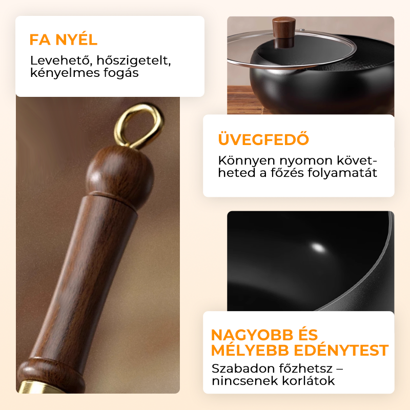 🔥Bevonat nélküli vastag vaslábas