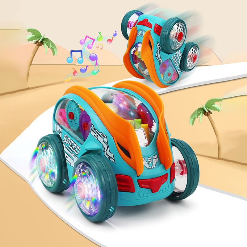 đDynamic Gear-Powered Car with LED Lights and Music