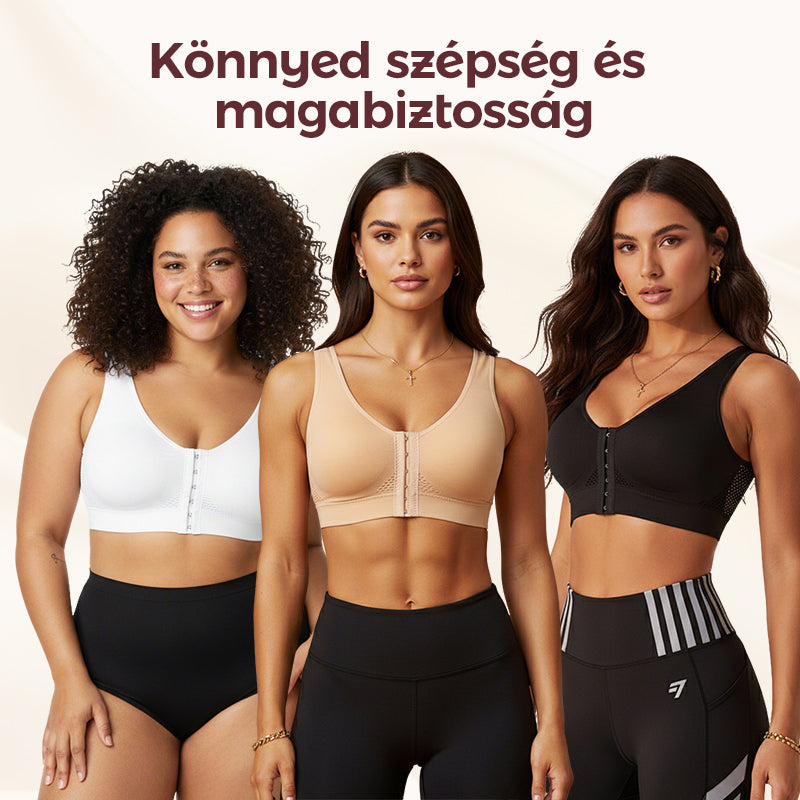 Női merevítő nélküli, elölről záródó melltartó