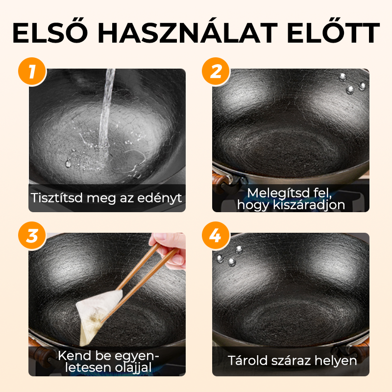 🔥Bevonat nélküli vastag vaslábas