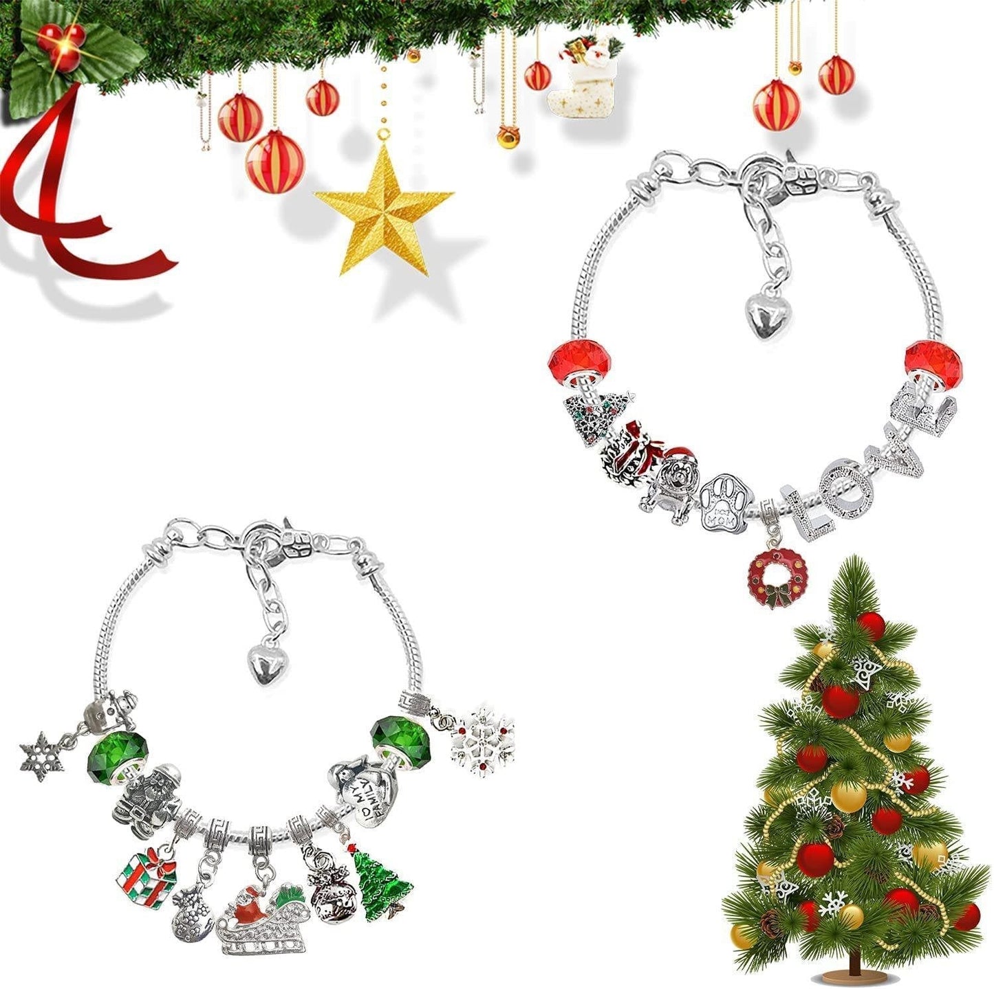 🎅 DIY 24 napos karácsonyi visszaszámláló naptár karkötő szett