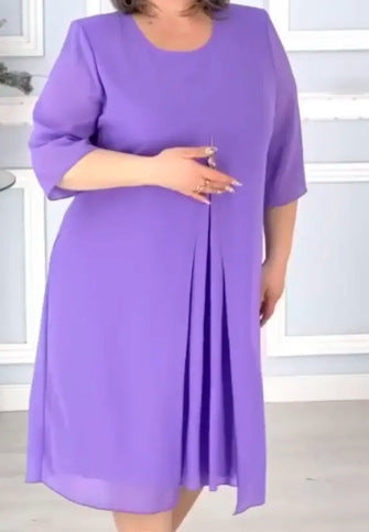 💃 Elegáns laza laza alkalmi magas derekú ruha