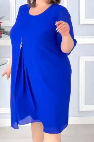 💃 Elegáns laza laza alkalmi magas derekú ruha