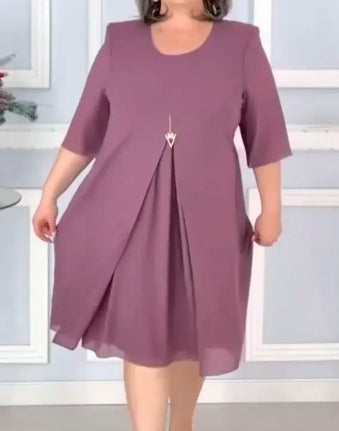 💃 Elegáns laza laza alkalmi magas derekú ruha