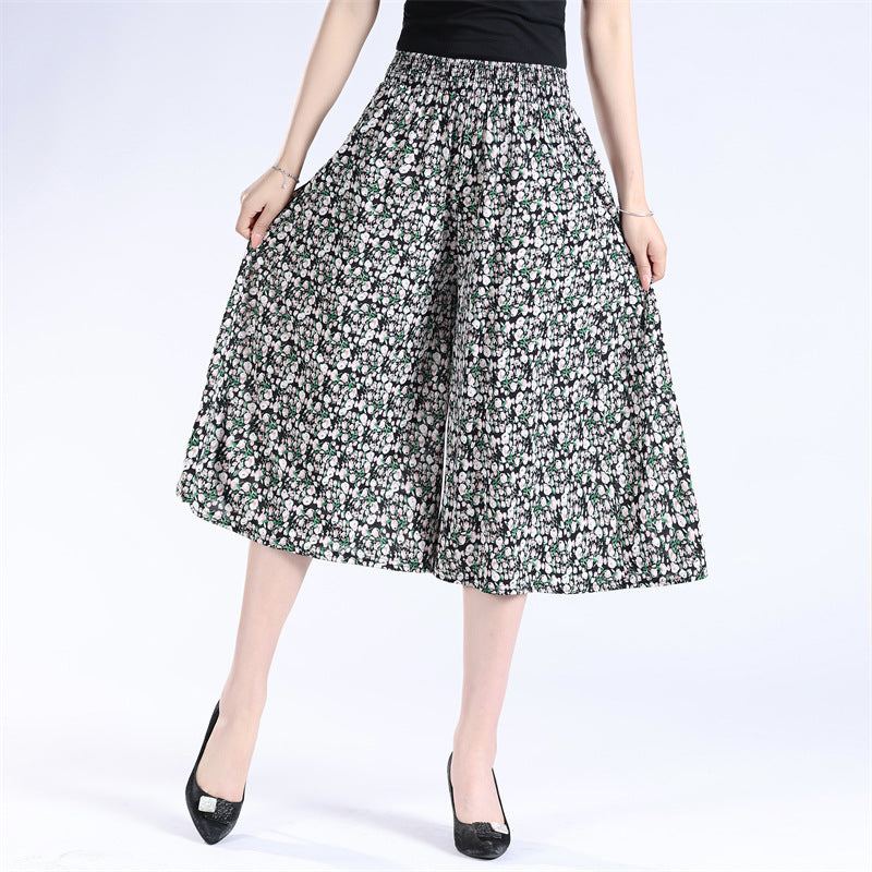 đ„NĆi magas elasztikus derĂ©k pliszĂrozott sifon szĂ©les lĂĄbĂș Culottes