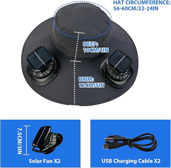 ☀2025 Új ultrakönnyű Solar Fan Sun Hat - Könnyebb, mint egy baseball! ⚾(Csak 11oz)