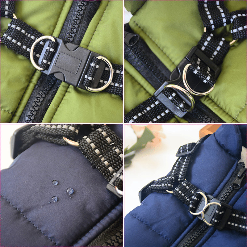 🔥Hot Sale -50% OFF🔥 3 in 1 Winter Waterproof Warm Dog Jacket With Built-in Harness