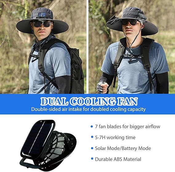 ☀2025 Új ultrakönnyű Solar Fan Sun Hat - Könnyebb, mint egy baseball! ⚾(Csak 11oz)