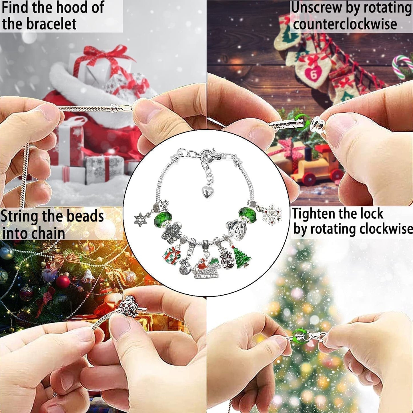 🎅 DIY 24 napos karácsonyi visszaszámláló naptár karkötő szett