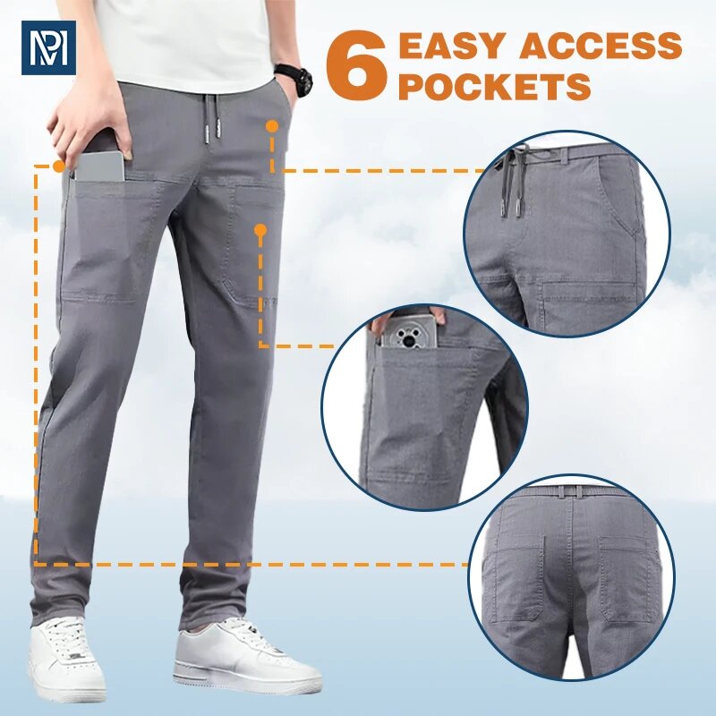 đ„đ„FĂ©rfi magas Stretch több zsebes Skinny Cargo nadrĂĄg
