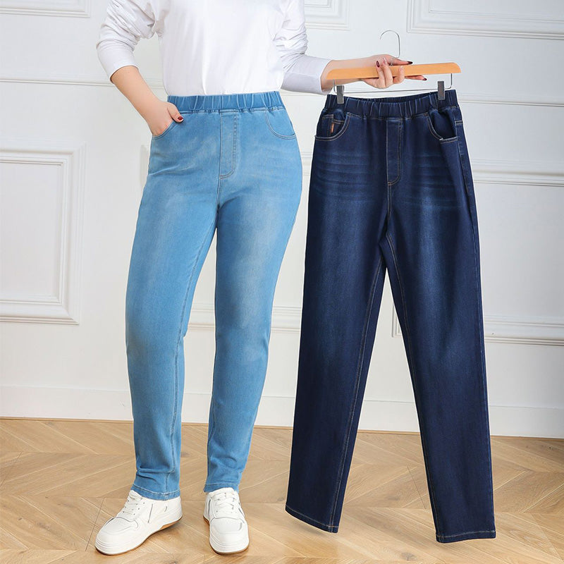 Női magasított skinny farmer nagy méretekben