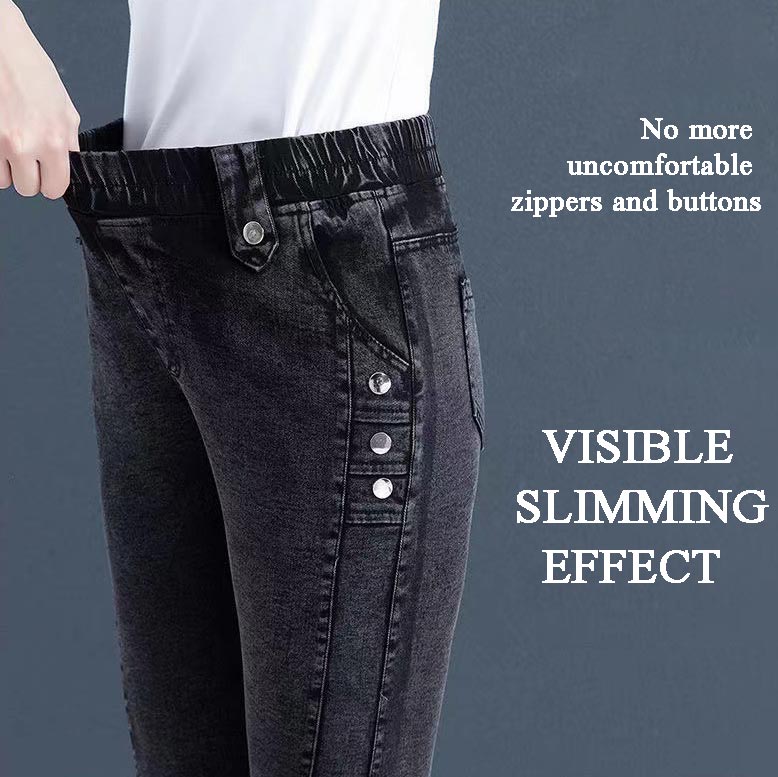 Elasztikus meleg plüss Skinny farmer nőknek 3