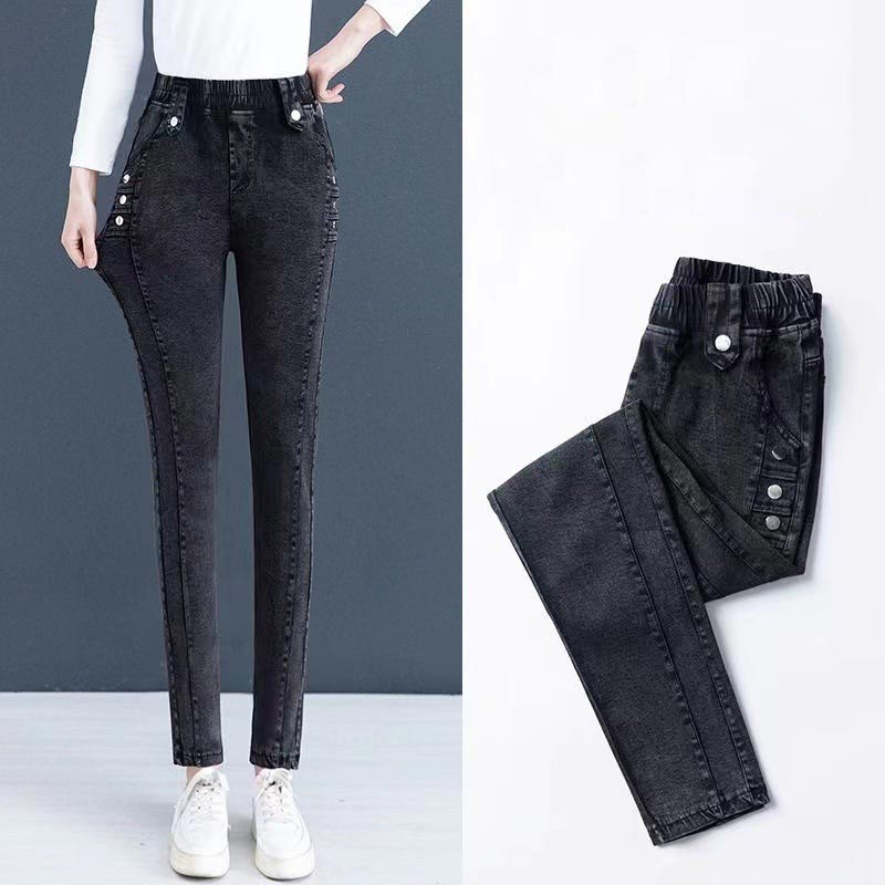 Elasztikus meleg plüss Skinny farmer nőknek 3