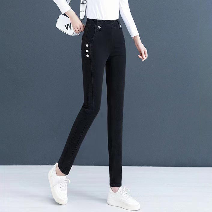 Elasztikus meleg plüss Skinny farmer nőknek 3