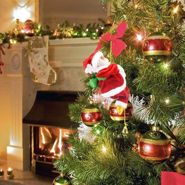 🎄Elektromos kéménymászó Mikulás zenélő játékok