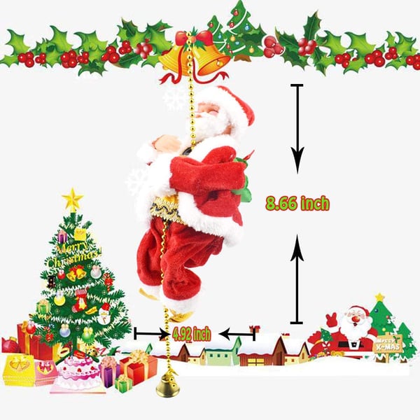 🎄Elektromos kéménymászó Mikulás zenélő játékok