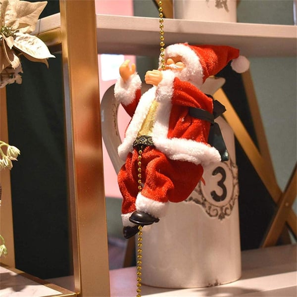 🎄Elektromos kéménymászó Mikulás zenélő játékok