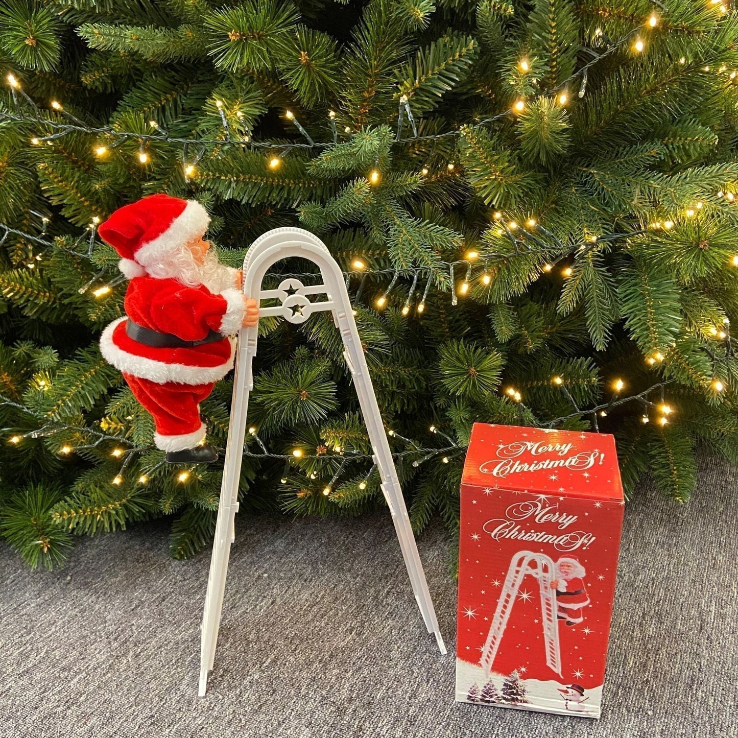 🎄Elektromos kéménymászó Mikulás zenélő játékok
