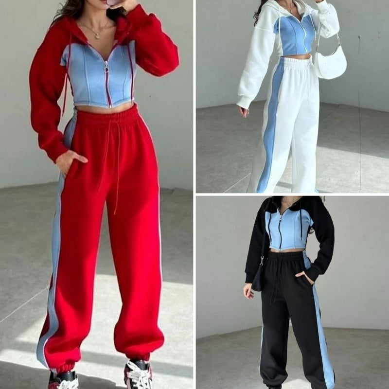 đ NĆI DIVATOS SZĂNES BLOKKOS KABĂT ĂS NADRĂG 2 DARABOS SZETT