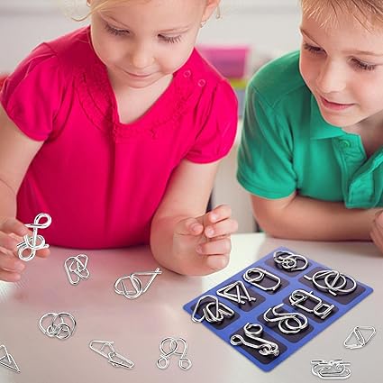 🧠Fémgyűrűs kirakós játék, nyolc darabos szett, oktató játék
