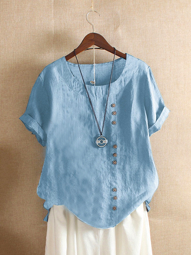 ÚJ🔥🔥🔥Relaxed Fit lenvászon Button-Up Tee