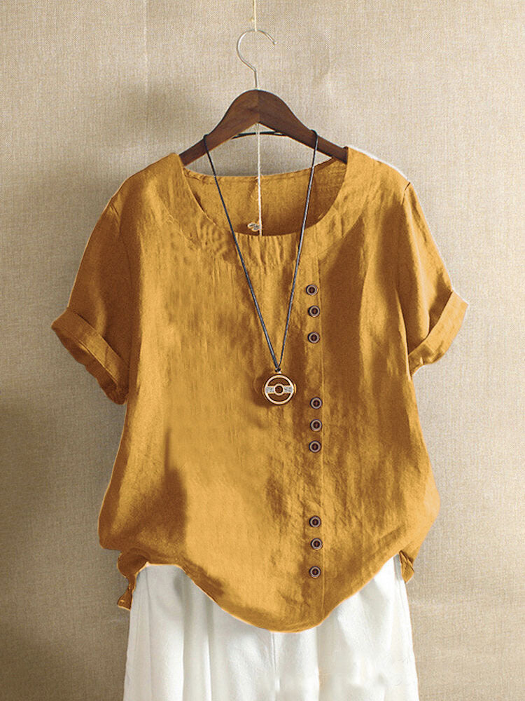 ÚJ🔥🔥🔥Relaxed Fit lenvászon Button-Up Tee