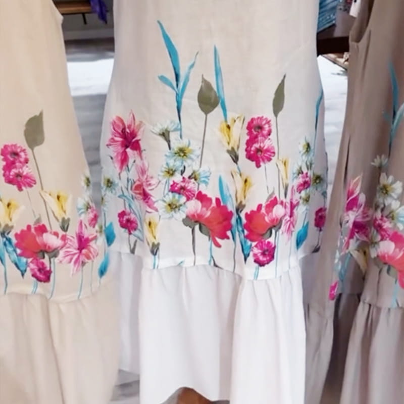 🌸 Női laza virágos ujjatlan ruha kerek nyakkivágással