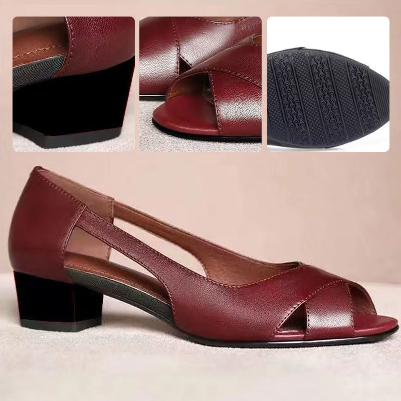 Női elegáns Peep-Toe blokk sarkú szandálok 3.7