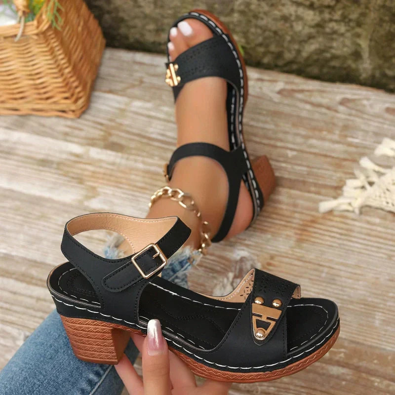 👡Nyári női Chunky Magassarkú szandálok