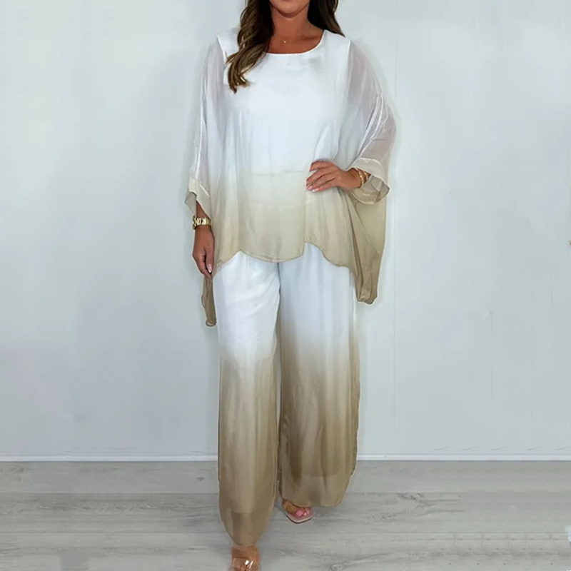Mesh Mix Dip Dye Loose Flowy felső és nadrág szett🌺