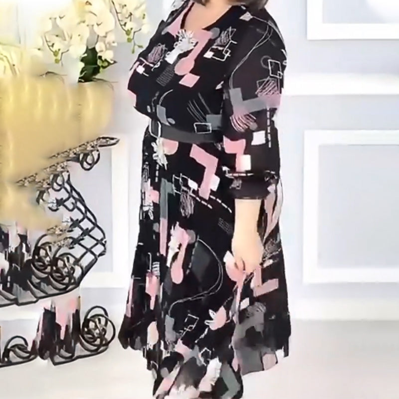 【S-4XL】🌺Női rakott Flowy ruha övvel