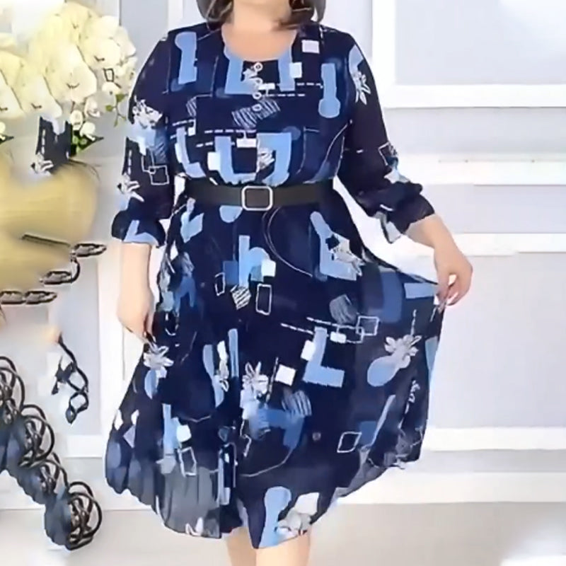 【S-4XL】🌺Női rakott Flowy ruha övvel