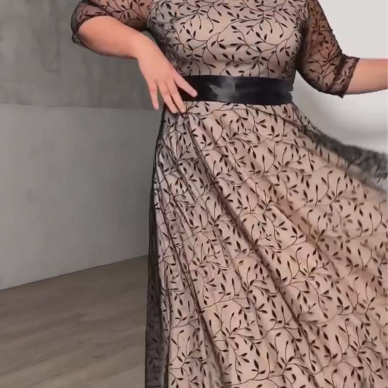 【S-4XL】👗Női középhosszú ujjú derekú virágos ruhák