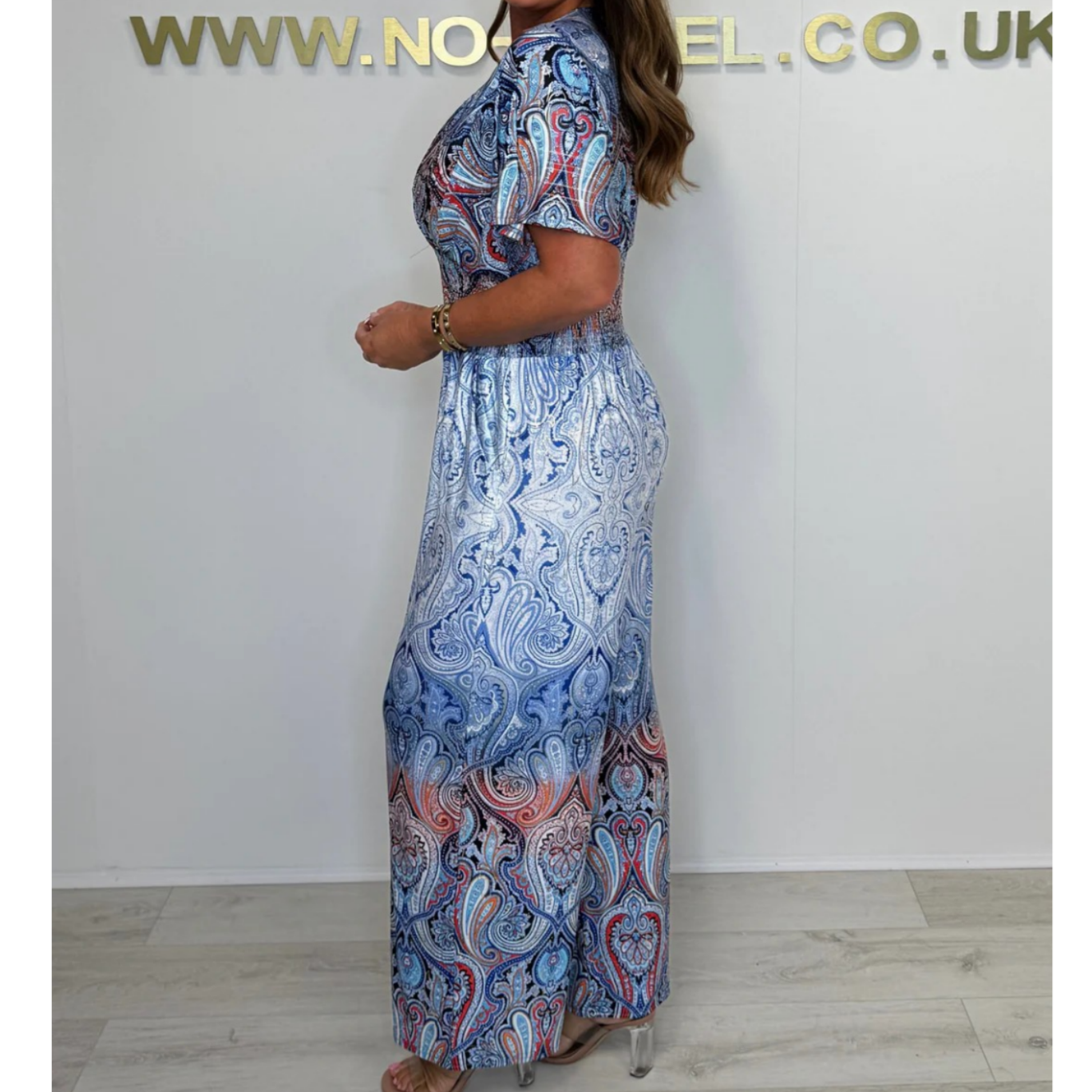 đ·Bohemian Print szĂ©les szĂĄrĂș Jumpsuit