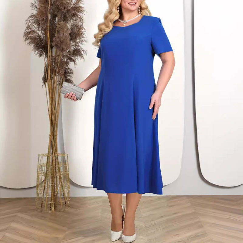 ✨Női egyszínű ruha csipke hímzett kabát szettel