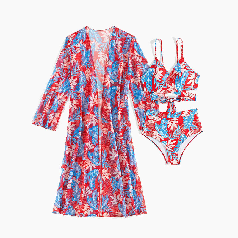 👗Női 3 darabos szexi virágmintás fürdőruha