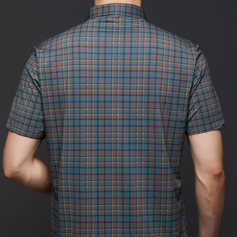 Men’s Casual Plaid Short Sleeve Shirt(50% OFF)